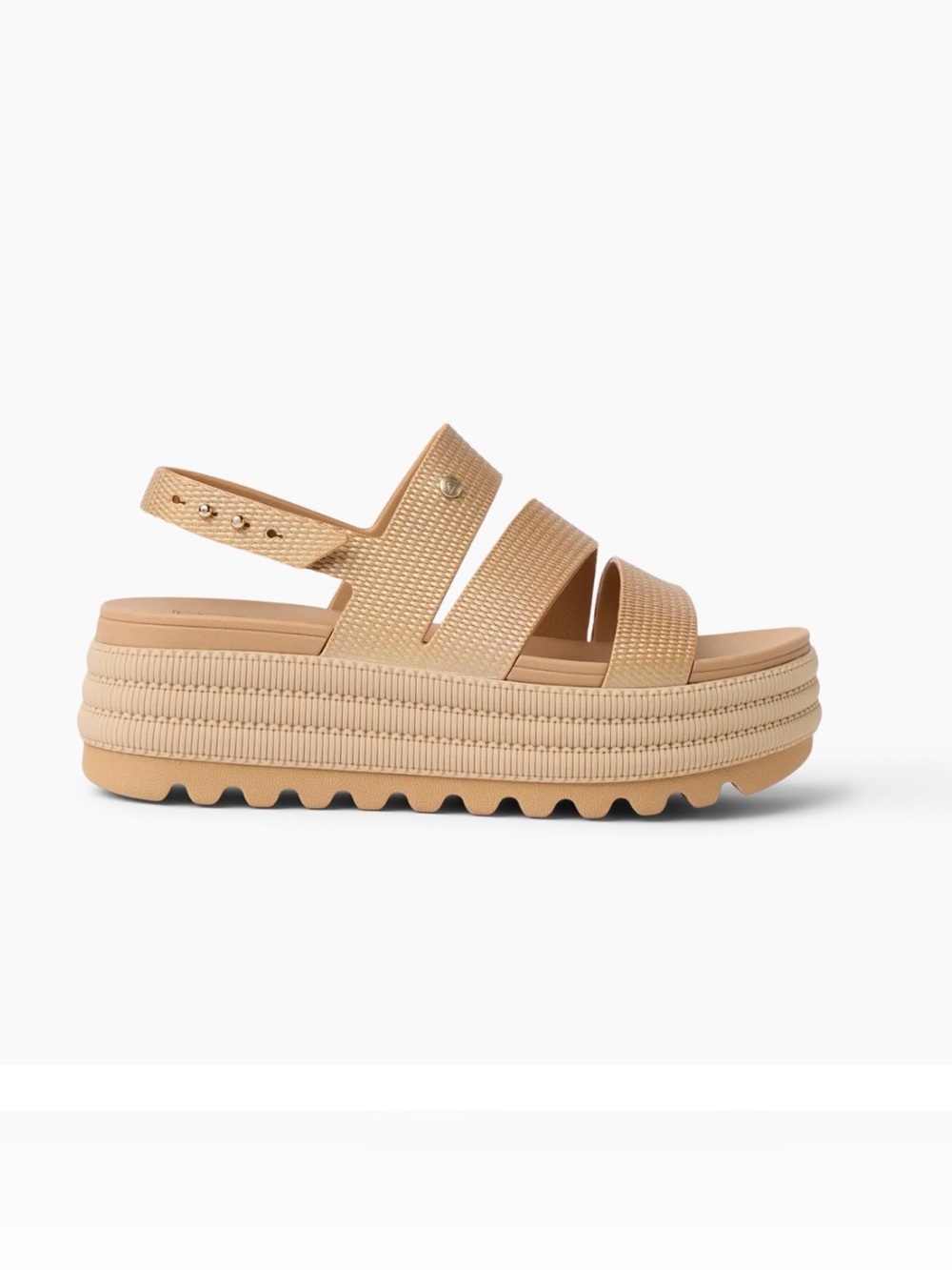 Reef Beige Woven Platform Slingback Sandal